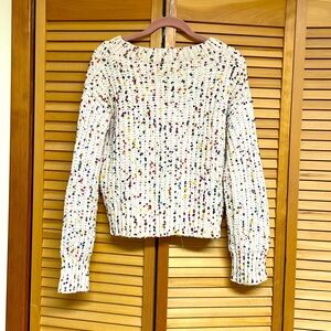 Hem and Thread sweater cream with multicolors